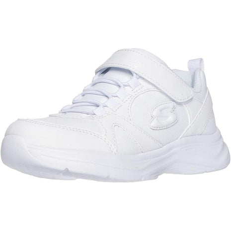 Skechers Girl's Glimmer Kicks - School Struts Sneaker Sneaker, White, 13 Little Kid