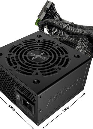 ASRock Challenger Power Supply 750W ATX 2.52 120mm Golf Blade Fan 5 Years Warranty CL-750B 80 Plus Bronze Certified Non-Modular PCIe5.1 12V-2x6 Cable