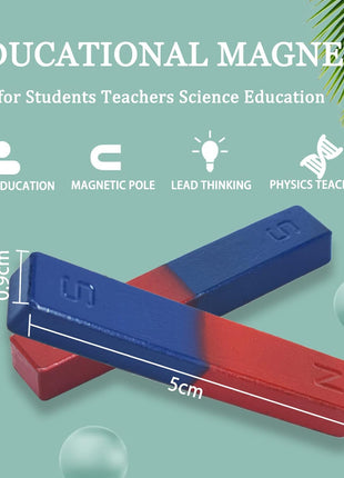 Science Magnet for Kids Bar Magnet Small with North South Identified for Students Teachers Science Experiment Physics Education Toys 2Pcs