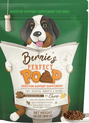 Perfect Poop Digestion & General Health Supplement for Dogs: Fiber, Prebiotics, Probiotics & Enzymes Relieve Digestive Conditions, Optimize Stool, and Improve Health (Cheddar Cheese, 12.8 oz)