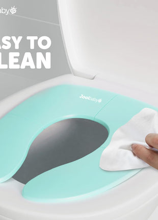 Jool Baby Folding Travel Potty Training Seat for Toddlers, Fits Round & Oval Toilets, Non-Slip Suction Cups, Includes Free Travel Bag (Aqua)