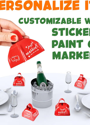 3 Inch Red Metal Cowbells (12-Pack) Loud Cheering Noise Makers | Hand Percussion Cow Bells for Sporting Events, Football Games, School Spirit, Pep Rallies, Celebrations & Team Fans