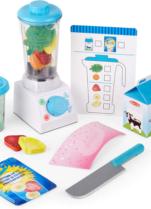Melissa & Doug Smoothie Maker Blender Set with Play Food - 22 Pieces