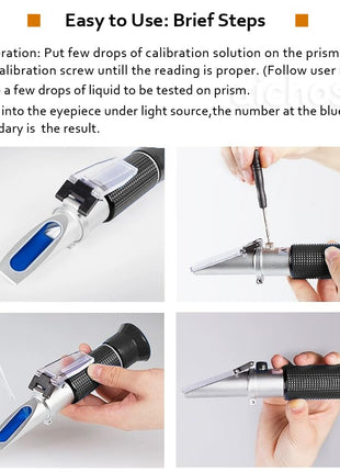 Honey Refractometer for Moisture, Brix and Baume, 3 in 1 Uses, 58 90% Brix Scale Range, Ideal for Honey, Maple Syrup, and Molasses, Bee Keeping Supplies