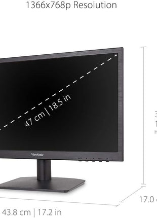ViewSonic VA1903H 19-Inch WXGA 1366x768p 16:9 Widescreen Monitor with Enhanced View Comfort, Custom ViewModes and HDMI for Home and Office