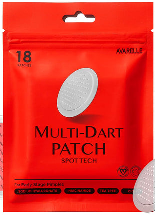 AVARELLE Multi-dart Spot Tech Microneedle Patch by | Acne Patches for Early-stage Blemish, Stubborn Deep Rooted Pimples | Facial Skin Acne Dots | Cruelty Free Certified, Carbonfree(18 CT)