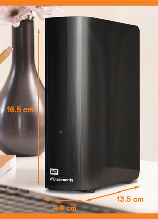 Western Digital WD 24TB Elements Desktop External Hard Drive for Plug-and-Play Storage, USB 3.2 Gen1 - WDBWLG0240HBK-NESN