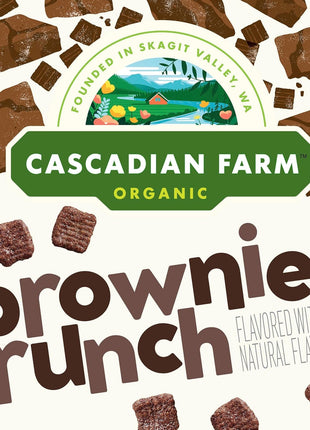 Cascadian Farm Organic Brownie Crunch Breakfast Cereal, Gluten Free, Made With Real Cocoa and Whole Grain, 12.4 oz
