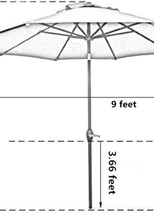 Sunnyglade 9' Patio Umbrella Outdoor Table Umbrella with 8 Sturdy Ribs (Tan)