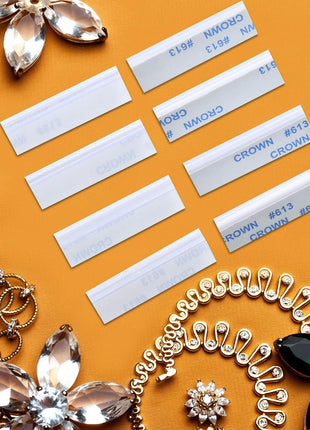 150 Pieces Earring Card Adapter Self-Adhesive Lip Adapter Plastic Lip Hanger for Earring Necklace Card Display (1.5 x 0.5 inch)