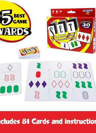 SET Enterprises SET - The Family Card Game of Visual Perception - Race to Find The Matches, For Ages 8+,81 Cards, Rules included | Award Winning, Family Game Night, Travel Games, Playing Cards Screen-Free