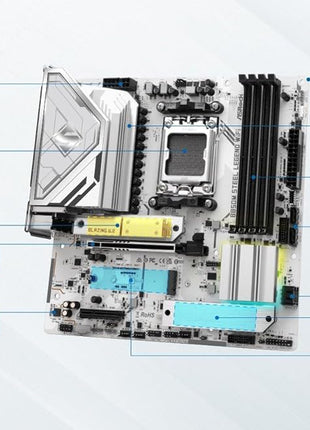 ASRock B850M Steel Legend WiFi Micro-ATX AM5 Motherboard: Ryzen 9000/8000/7000, DDR5 8000+ OC, PCIe 5.0 x16, WiFi 7, 3X M.2 (1x Gen5), USB 3.2 Gen2 Type-C, BIOS Flashback