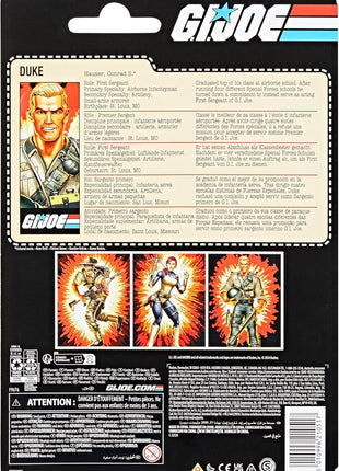 G.I. Joe Classified Series Retro Cardback Duke, Collectible 6-Inch Action Figure with 10 Accessories