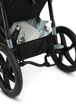 Delta Children Apollo Jogging Stroller - Shock Absorbing Frame with Large Canopy & Recline - Car Seat Compatible, Black