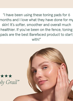 Barefaced Toning and Exfoliating Pads | Glycolic and Salicylic Acid Face Wipes for Blemishes, Dark Spots, and Uneven Texture | Daily Resurfacing Peels for Clear, Glowing Skin (60 Pads)