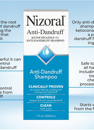 Nizoral Anti-Dandruff Shampoo with 1% Ketoconazole, Fresh Scent, 7 Fl Oz