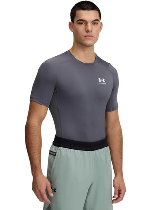 Under Armour Men's Armour HeatGear Compression Short-Sleeve T-Shirt , White (100)/Black, Medium