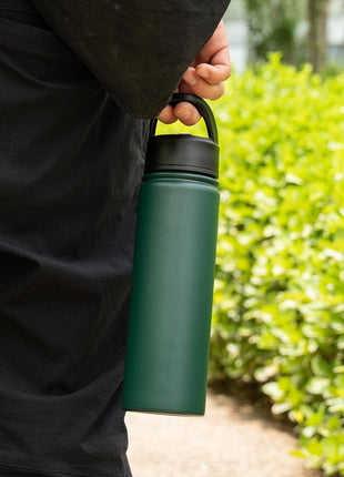 Konokyo 22oz Stainless Steel Bottles with 3 Lids Sport Insulated Water Bottle,Army Green