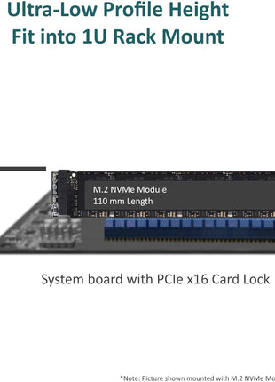 VANTEC M.2 NVME PCIE X4 Low Profile Adapter with 110 Length Support