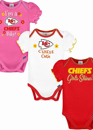 Gerber NFL Baby-Girls NFL Team 3 Pack Short Sleeve Onesie Bodysuit