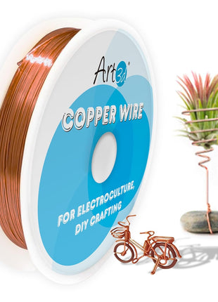 Art3d 18 Gauge 60 FT 99.9% Pure Soft Copper Wire for Electroculture Gardening, Jewelry Making, Beading, Science Projects, DIY Artwork, 1 Roll