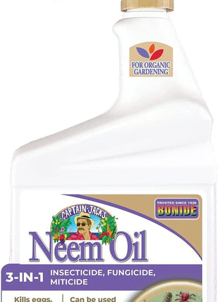 Bonide Captain Jack's Neem Oil, 32 oz Ready-to-Use Spray, Multi-Purpose Fungicide, Insecticide and Miticide for Organic Gardening