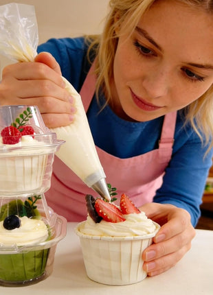 NPLUx 50 Pack Individual Cupcake Containers Plastic Cupcake Boxes Cupcake Holders Stackable Deep Dome Cupcake Carrier