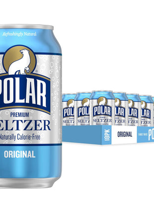 Polar Seltzer Water Original, 12 fl oz cans, 18 pack