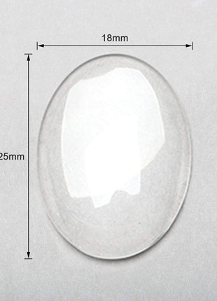 dophee Oval Glass Cabochon for Jewelry Making, Clear Dome Tiles Cabochons with Flat Back, Dome Bead Cameo Cabochon Tile for DIY Craft Photo, Pendants, Rings, Necklace, 25x18mm, 50-Pack