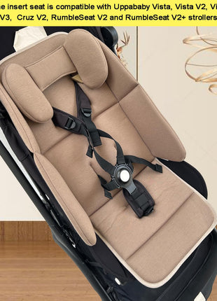Stroller Infant Liner Seat Cushion Compatible with Uppababy Vista, Vista V2, Vista V3, Cruz V2, Rumbleseat V2, Skin Friendly Fabric (Khaki)