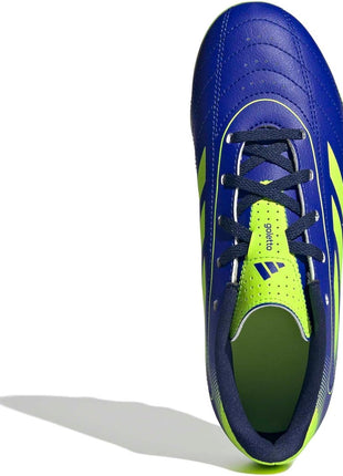 adidas Unisex-Kids Goletto IX Firm Ground/Multi Ground Soccer, Lucid Blue/Lucid Lemon/Dark Blue, 1