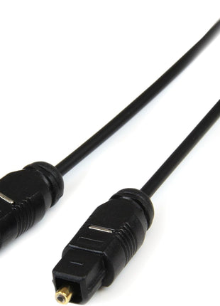StarTech.com 15 ft Thin Toslink Digital Optical SPDIF Audio Cable - 15ft / 15 Feet Optical Audio Cable (THINTOS15),Black