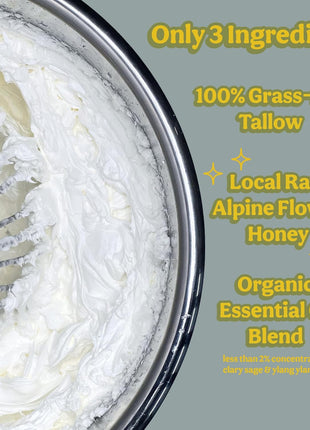 moochi Beef Tallow for Skin – Organic 100% Grass-Fed Whipped Balm with Rare Alpine Flower Honey, Natural Moisturizer Cream for Nourishing Skin Hydration