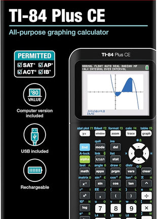 Texas Instruments TI-84 Plus CE Color Graphing Calculator, Black