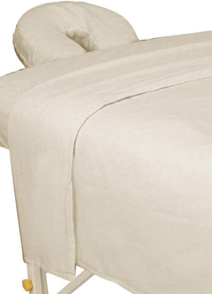 ForPro 3ct Flannel Massage Sheet Set, Natural | for Massage & Treatment Tables, Disposable Table Sheets, Spa Bed Sheets, Esthetician Table Linens, Salon & Spa Essentials