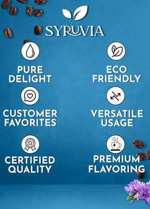 Syruvia Sugar Free Coffee Syrup, Lavender Flavored Syrup for Drinks, Lattes, and Desserts – 25.4 fl oz