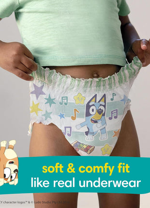 Pampers Training Pants - Easy Ups Boys & Girls Bluey - Size 3T-4T, 124 Count, Children's Potty Underwear (Packaging May Vary)
