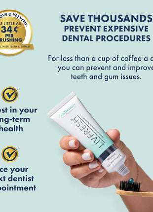 LIVFRESH Toothpaste Gel, Clinically Proven to Remove Plaque 250% Better, Improves Gum Health 190% Better, Prevents & Reduces Tartar, Freshens Breath, SLS Free Dental Gel, Wintergreen