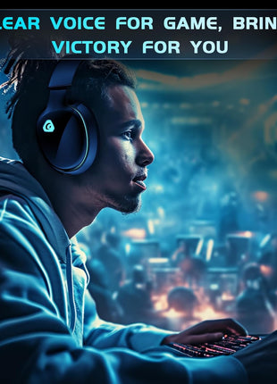 2.4GHz Wireless Gaming Headset for PS5, PS4 Fortnite & Call of Duty/FPS Gamers, PC, Nintendo Switch, Bluetooth 5.3 Gaming Headphones with Noise Canceling Mic, Stereo Sound, 40+Hr Battery -White