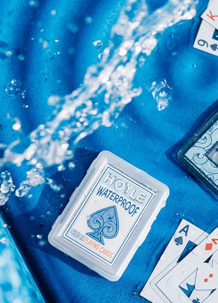 Hoyle Waterproof Clear Plastic Playing Cards 1 Deck Outdoor Pool | Flexible plastic resists bending and tearing, Rinse clean after use, Perfect for camping and beach games