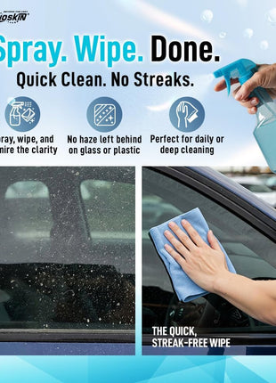 Nanoskin CRYSTAL-CLEAR VOC-Free Glass Cleaner 5 Gallon - Ultra-Concentrated, Eco-Friendly, Streak-Free Finish | Versatile Use for 40:1 Dilution | Perfectly Safe for Auto, Home, Garage & Beyond