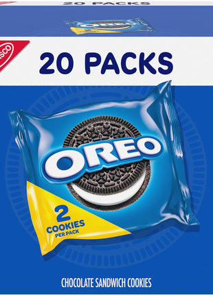 OREO Chocolate Sandwich Cookies, 20 Snack Packs (2 Cookies Per Pack) | Individually Wrapped