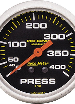 2-5/8 inch PRESSURE, 0-400 PSI, MECHANICAL, LIQUID FILLED, PRO-COMP
