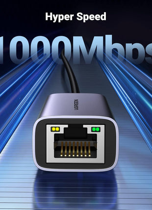 UGREEN USB C to Ethernet Adapter, Plug and Play 1Gbps Aluminum Adapter | (Thunderbolt 4/3 Compatible) to RJ45 Network Dongle, Compatible for MacBook Pro/Air, iPhone 17 Pro/Max, iPad, XPS