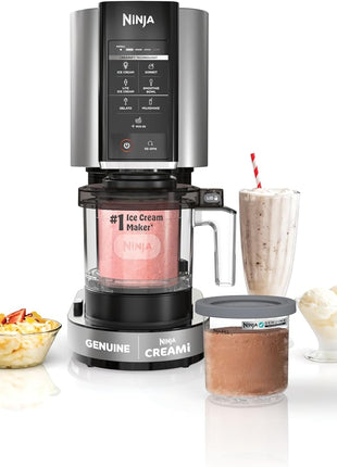 Ninja® CREAMi® 7-in-1 Ice Cream Maker, Ice Cream, Gelato and more, NC301 | Ninja CREAMi transforms frozen bases into ice cream, sorbet and milkshakes at a button touch, from healthy to indulgent.