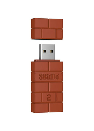 8BitDo Wireless USB Adapter 2 for Switch/Switch 2, Windows PC, Mac & Raspberry Pi, Compatible with Xbox Series X & S Controller, Xbox One Bluetooth Controller, Switch Pro and PS5 Controller (Brown)