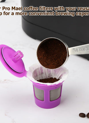 Pro Mael 360 Count Disposable K Cup Filters, Coffee Filter Paper for Keurig Brewers Single Serve 1.0 and 2.0, Use with Reusable K Cup Pods (White)