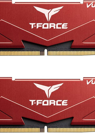 TEAMGROUP T-Force Vulcan DDR5 32GB (2x16GB) 6400MHz (PC5-51200) CL40 Desktop Memory Module Ram (Red) for 600 700 Series Chipset XMP 3.0 Ready - FLRD532G6400HC40BDC01