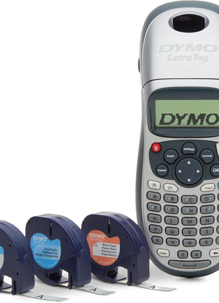 DYMO Label Maker Machine with Tape - 100H LetraTag Handheld, Comes with 3 LT label tapes. Great for Home & Office Organization