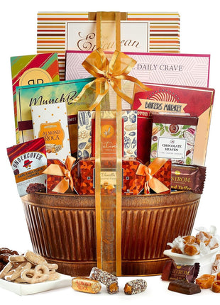 Broadway Basketeers Gourmet Easter Gift Basket for Women, Men, Families, Chocolate, Savory Snacks, great gift for Easter, Spring and Birthdays